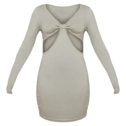 Robe Moulante Manches Longues Sable Pâle à Découpes Et Coutures Contrastantes -Jolie Vêtue Soldes Magasin 6a8965194588666978678d50b93eb1a9d18e38be cnd4023 5