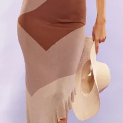 Robe Longue Asymétrique En Maille Tricot Gris Pierre Contrastante -Jolie Vêtue Soldes Magasin 6ade0d3e4bd027a9e0583fdc6fa28aa4b118c9fd cnc5960 4