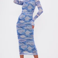 Tall Robe Longue Froncée à Imprimé Jean -Jolie Vêtue Soldes Magasin 6b104a879c0b0c8c28849fb3f6bfcd1806d2151f cnd3439 3