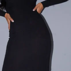 Tall Robe Longue En Jersey Noir à Manches Longues -Jolie Vêtue Soldes Magasin 6b50d66403e8e219e4b08524df84dd88eb00ac79 cme1965 5