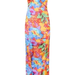 Robe Longue Imprimée Multicolore à Bretelles Et Détail Buste -Jolie Vêtue Soldes Magasin 6be601f2e9dffa7695e5ce2b90520dd0eaf54741 cmz1486 6