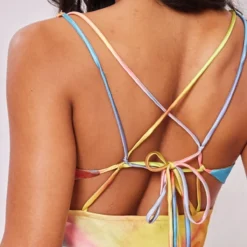 Robe Droite Satinée Multicolore Imprimée Dégradé à Col Bénitier Et Dos Noué -Jolie Vêtue Soldes Magasin 6c8a2d94f5109549ad9adf7b0873f3403c1c2351 cne7729 4