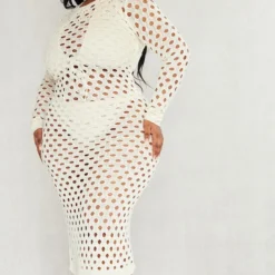 Plus Robe De Plage Gris Pierre En Maille Tricot Texturée -Jolie Vêtue Soldes Magasin 6ca33ff10ea06b578441a412b860e29712a49419 cnc9649 3