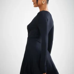 Robe Patineuse Manches Longues Noire En Jersey Style Cache-coeur -Jolie Vêtue Soldes Magasin 6d3b3de2ffdf3cf74b7ce25c8b4dae85ceaecd4a clu6809 2