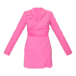 Robe Moulante Style Blazer Utilitaire Rose En Maille Tissée à Découpes Et Taille Nouée -Jolie Vêtue Soldes Magasin 6dde9e15e7311c2857c59bf203b645b9c10e67c2 cmu1262 6