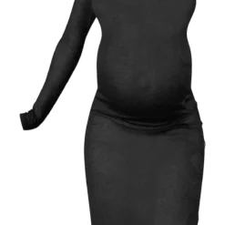 Maternité Robe De Grossesse Mi-longue En Maille Tricot Noire Transparente à Manche Unique -Jolie Vêtue Soldes Magasin 6e2f7b746cc7224eff1c6167e4bc21b5cbeca6cb cmw5506 6
