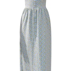 Robe Mi-longue Bleue Fleurie à Détail Corset -Jolie Vêtue Soldes Magasin 6e9b3c6dd36ffa678dd17421721f3b993349e1c3 cnd2017 5