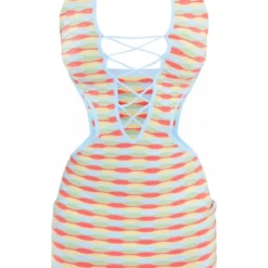 Robe Très Découpée En Maille Tricot Corail Effet Bulle à Vagues -Jolie Vêtue Soldes Magasin 6f30ae9f6a5492fcd480320f5dfcc1aa15302337 cnd2144 5