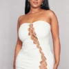 Shape Mini Robe Lacée En Similicuir Blanc