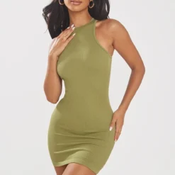 Petite Robe Moulante Côtelée Vert Sauge à Dos Nageur Et Détail Contours -Jolie Vêtue Soldes Magasin 6f89db60b07d55271bdfb11ddd99ea798acfe2a8 cnd7137 3