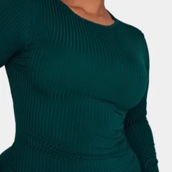 Plus Robe Moulante Vert émeraude à Ourlet Volanté -Jolie Vêtue Soldes Magasin 6fa6bf61b96a67baf08d19a078e5594ff7805326 cnc5169 4