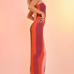 Robe Bustier Longue Moulante Rose à Imprimé Dégradé -Jolie Vêtue Soldes Magasin 6fac8b7740ff2456e120e0ae64ac987fadedd9d3 cne2716 3