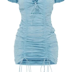 Robe Moulante Froncée Brodée Bleue à Lacets 11 Robe Moulante Froncée Brodée Bleue à Lacets -Jolie Vêtue Soldes Magasin 6fb216bb74c23874d6e79ca60ac7f106bdb0e9de cnd5478 5