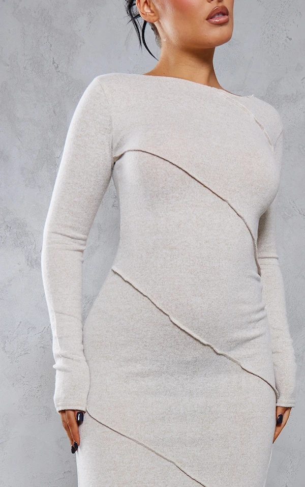 Logic Robe Mi-longue Avoine à Détail Liserés 6 Logic Robe Mi-longue Avoine à Détail Liserés – Image 4