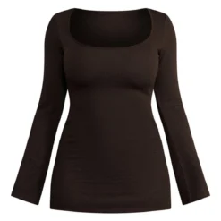 Shape Robe Moulante Texturée Chocolat à Col Carré Et Manches Longues -Jolie Vêtue Soldes Magasin 7038f16988613c301c2bd11722ceff1ee827b12b cnc1731 5