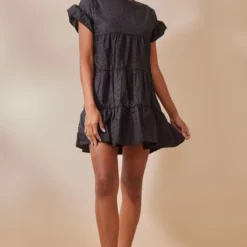 Robe Babydoll En Broderie Anglaise Noire -Jolie Vêtue Soldes Magasin 70ba9438c0b234255303a08f12dab8c4f540a8b7 clv3671 3