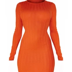 Robe Moulante Rouille à Manches Longues Nouée Dans Le Dos -Jolie Vêtue Soldes Magasin 70d63df70bb9e63a1475cb84ea068519135fcca1 cnb3537 5