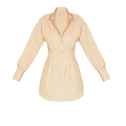 Robe Chemise Gris Pierre Ajustée à La Taille à Manches Longues -Jolie Vêtue Soldes Magasin 70ee3083eec733d79423ddd7625bc36dcf39d4d6 cmt6126 6