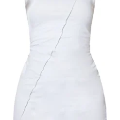 Petite Robe Moulante En Coton Blanc Sans Manches Découpée à Coutures Apparentes -Jolie Vêtue Soldes Magasin 7134b555a06a8fa7e454eb849f020656f9afb6c7 cmr8448 6