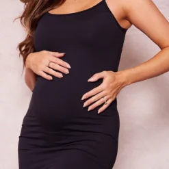 Maternité Robe De Grossesse Mi-longue Douce Noire Sculpt à Bretelles -Jolie Vêtue Soldes Magasin 715baaae733c4e16f85d1de162b846481bd9f4c7 cnd7217 4