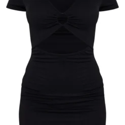 Robe Moulante Noire à Manches Courtes Et Buste élastique -Jolie Vêtue Soldes Magasin 71adf60920c3b7f83aa998ff647f502736f5a54f cnd4075 5