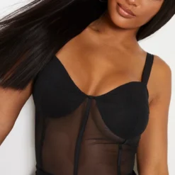 Shape Robe Moulante En Mesh Noir à Liserés Structurants Et Bonnets -Jolie Vêtue Soldes Magasin 71bb2e44a9cb4314f881275509aef5f8add09d5b CMU8266 5