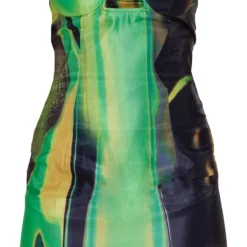 Robe Bustier Moulante Verte Satinée Imprimé Fumée à Barre En V -Jolie Vêtue Soldes Magasin 71c6b79b225310c4d636d369b4709209d41c3057 cnd0372 5