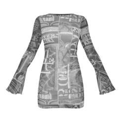 Robe Moulante à Imprimé Noir & Blanc En Mesh à Manches Longues 11 Robe Moulante à Imprimé Noir & Blanc En Mesh à Manches Longues -Jolie Vêtue Soldes Magasin 72606ceb8b13af86937acf65b4689698fa669ee3 cnb3516 5