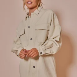 Robe Chemise Oversize En Jean Beige -Jolie Vêtue Soldes Magasin 729f38bfefde3676874264bc89b02730ed86c23a cnb8470 3