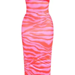 Shape Robe Longue Rose Moulante Imprimée à Col Bénitier -Jolie Vêtue Soldes Magasin 72cac73b7f93cf67b720ea9eb37f747d047c4486 cne3818 5