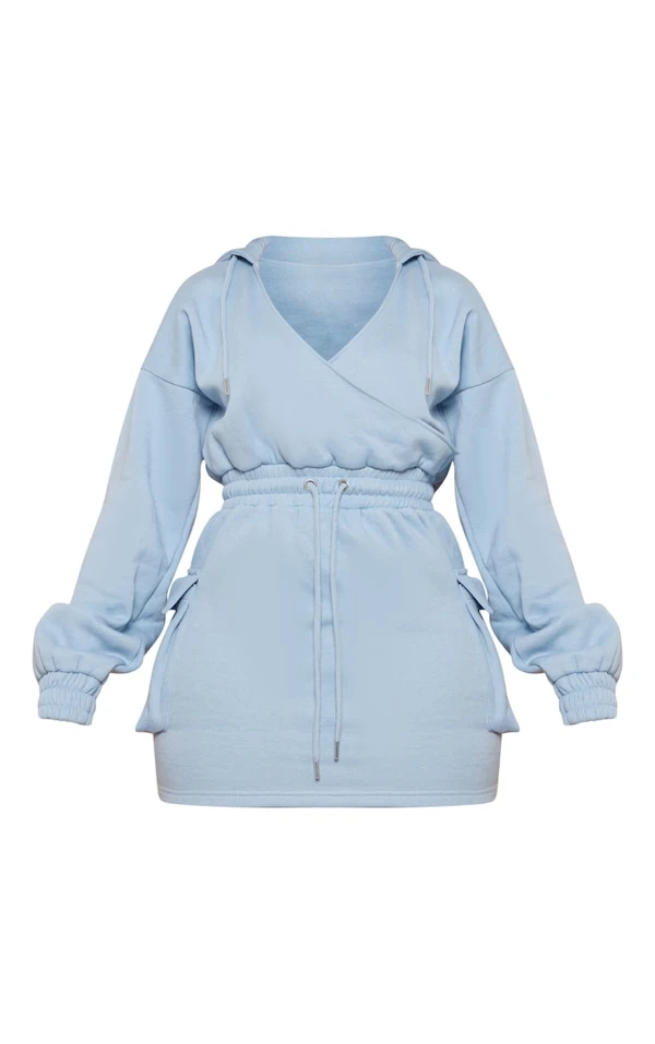 Shape Robe Pull Cache-coeur Bleu Clair Style Utilitaire à Décolleté Et Poches 7 Shape Robe Pull Cache-coeur Bleu Clair Style Utilitaire à Décolleté Et Poches – Image 5