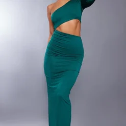 Robe Longue Moulante Vert Forêt Asymétrique à Découpes -Jolie Vêtue Soldes Magasin 7315a6b0e94e04cd9bd36a92b104a24d33e58452 cnc2751 3
