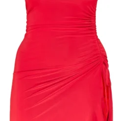 Logic Shape Robe Bustier Très Moulante Rouge à Côtés Froncés Et Ourlet Volanté -Jolie Vêtue Soldes Magasin 7375ada6d4b6bb8e4a678c9251d370fab8c5049e cnb2805 5
