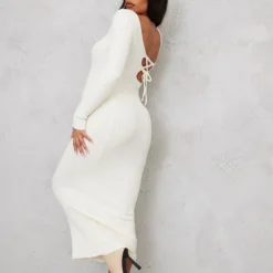 Maternité Robe Moulante De Grossesse Longue En Maille Tricot Crème à Nouer Derrière -Jolie Vêtue Soldes Magasin 73851ede4fe0f375373c314b469fa9b711ebfa6a cnd2821 1