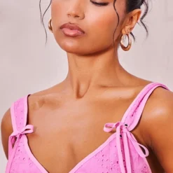 Robe Moulante En Broderie Rose Bonbon Froncée à Corset -Jolie Vêtue Soldes Magasin 73e0f10545ae47ff288aeb1e6c60ab7b4c96cd01 cne8503 4