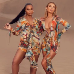 Plus Robe De Plage En Mousseline De Soie Multicolore à Lacets Et Imprimé Papillons -Jolie Vêtue Soldes Magasin 74027eb36bb910c921d4b72a74364704639595c7 cnd4782 3