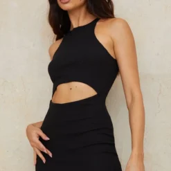 Robe Mi-longue Côtelée Noire à Découpes Et Col Nageur 10 Robe Mi-longue Côtelée Noire à Découpes Et Col Nageur -Jolie Vêtue Soldes Magasin 743e7f817b76d0c3a6deaf42dc467dad6a4a6958 cmy7284 5