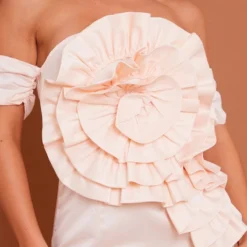 Robe Moulante Bustier Crème Structurée à Détail Rose Satinée -Jolie Vêtue Soldes Magasin 747cd86da2209f2f3bf4939e8544e0cf3fd05604 cna9173 4