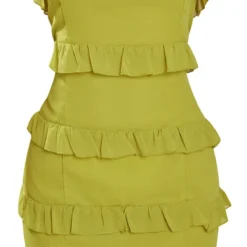 Petite Mini Robe Bustier Vert Citron Volantée -Jolie Vêtue Soldes Magasin 74ef69f41efd46337c26993b6a3bd0669d2cb623 cnd7141 5