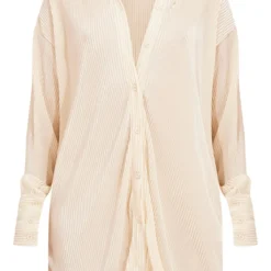 Robe Chemise Crème Plissée à Ourlet Volanté -Jolie Vêtue Soldes Magasin 74f03ea20ad8b6b317c91e991efa019af165f39d cmy2176 6