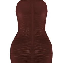 Shape Robe Très Moulante Marron Chocolat Nouée Dans Le Cou à Devant Froncé -Jolie Vêtue Soldes Magasin 751323aab7ea476f02bf29e30cc320c8d8c998f2 cmz8504 6