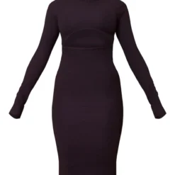 Logic Petite Robe Côtelée Découpée Noire à Manches Longues -Jolie Vêtue Soldes Magasin 75272ae7538bd8b051599fba4588b4fe79e124d6 cnb2906 5