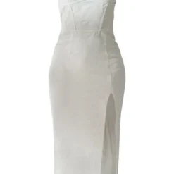 Robe Mi-longue Sable Fendue à Corset Et Bretelles Fines -Jolie Vêtue Soldes Magasin 755c5cd5d652ecbb9c374be9ade6dc3049bba916 cnd4287 5