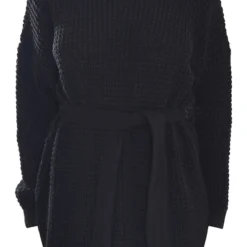 Robe Pull En Maille Tricot Gaufrée Noir Profond -Jolie Vêtue Soldes Magasin 757f13844e2deefbc9f7cedbfa4bc6e6eed2e7a8 cnc0456 5