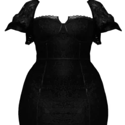 Plus Robe Moulante En Dentelle Noir à Bonnets -Jolie Vêtue Soldes Magasin 75b98fa8761ab3383b77bbed715c24d839093895 cnc7301 5