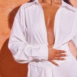 Robe Chemise Oversize Blanche Froncée à La Taille 10 Robe Chemise Oversize Blanche Froncée à La Taille -Jolie Vêtue Soldes Magasin 75dee8961b0d038692227f1247ad2676a686f68f cne1026 4