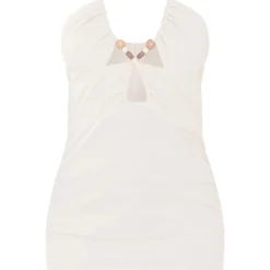 Robe Droite Effet Lin Gris Pierre Découpée à Perles Et Dos Nu -Jolie Vêtue Soldes Magasin 76b14c4631f744a4cec79617dd074c02c3596d53 cnd8899 5