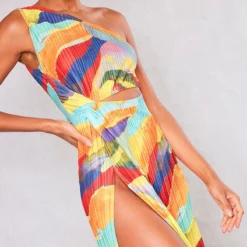 Logic Robe Fendue Longue Plissée Imprimé Multicolore -Jolie Vêtue Soldes Magasin 775bfaf1474e2e8354e6dc63580b71f056f3a19b cne8578 4