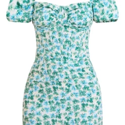 Robe Moulante Bleue Fleurie à Manches Bouffantes Et Bonnets -Jolie Vêtue Soldes Magasin 7796755d7b4c09d4472a9b3504b7034595e07b65 cmy8480 6