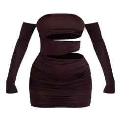 Robe Moulante Chocolat Découpée à épaules Dénudées -Jolie Vêtue Soldes Magasin 77cfa544df0128b1dfee8d4f75fe84b13cebf084 cnb9259 5